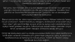 Gaziantep FK’dan İrfan Can Eğribayat’a Sert Tepki!
