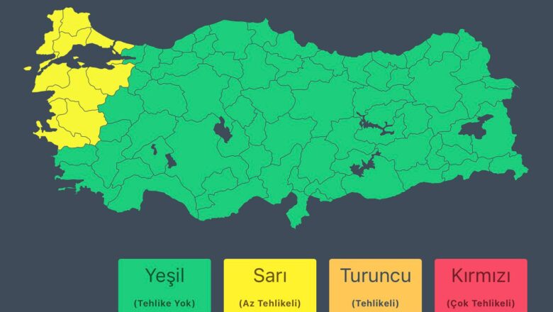  İçişleri Bakanlığı’ndan Marmara ve Ege İçin Kuvvetli Yağış Uyarısı