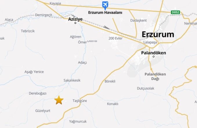  Erzurum’un Palandöken İlçesinde 3.5 Büyüklüğünde Deprem