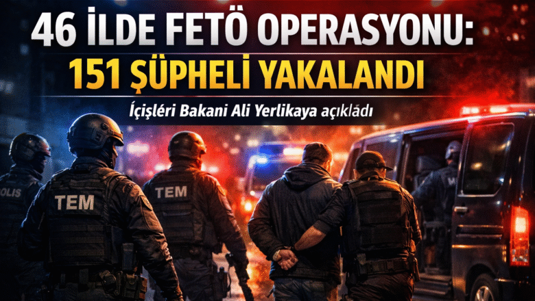  İçişleri Bakanı Ali Yerlikaya Açıkladı: 46 İlde FETÖ Operasyonu, 151 Şüpheli Yakalandı