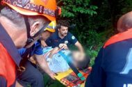 Motosiklet Kazasında Vadiye Düşen Sürücü Kurtarıldı