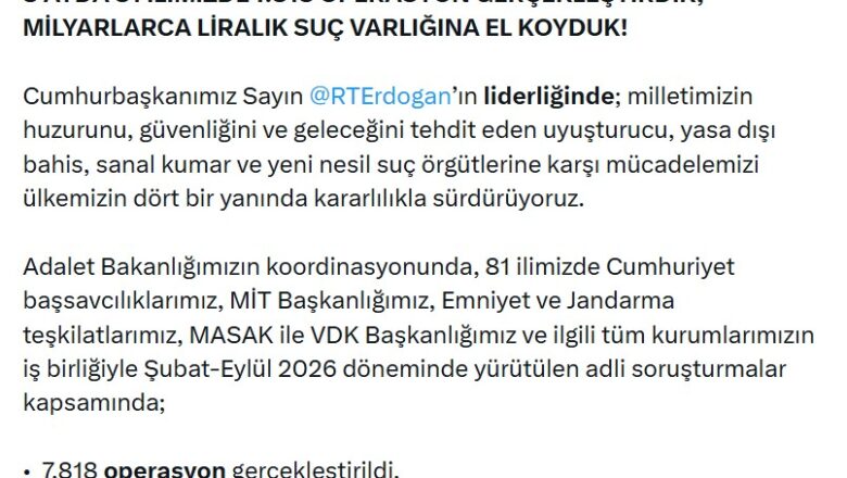  Adalet Bakanı Akın Gürlek Suç Örgütlerine Yönelik Dev Bilançoyu Açıkladı