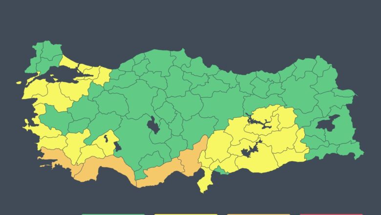 4 İl İçin Turuncu, 25 İl İçin Sarı Kodlu Yağış Uyarısı
