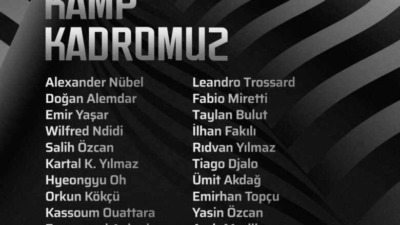  Beşiktaş’ın Hoffenheim Deplasmanı Kamp Kadrosu Belli Oldu