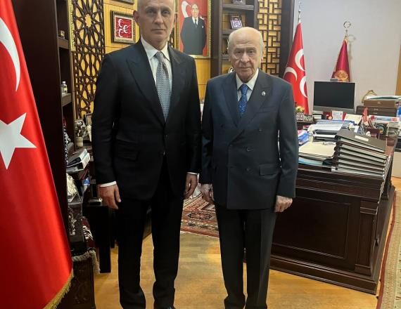  MHP Lideri Devlet Bahçeli TFF Başkanı Hacıosmanoğlu İle Görüştü