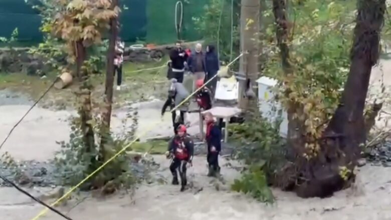 Sapanca’da Köprü Yıkıldı: Mahsur Kalan 8 Kişi Halat Düzeneğiyle Kurtarıldı